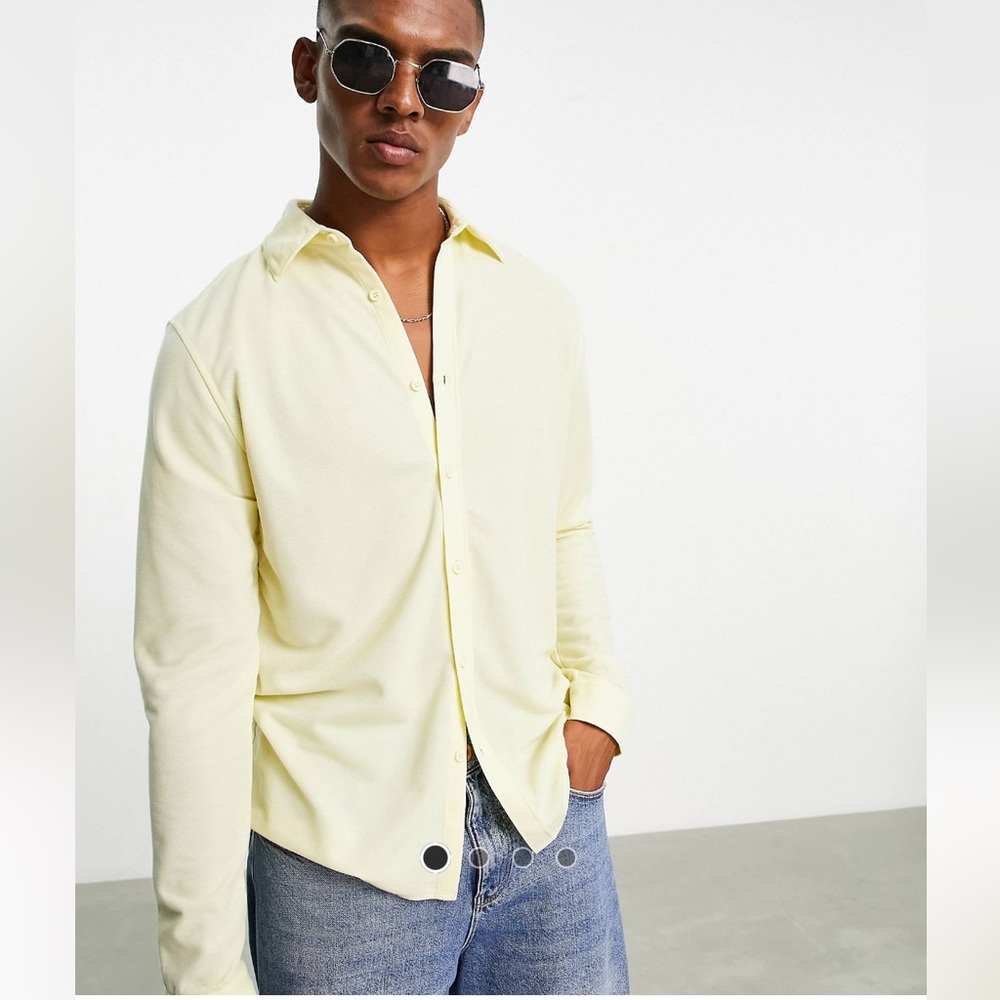 Bando jersey pique button down slim fit shirt